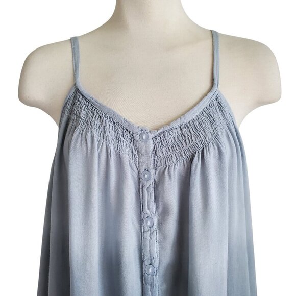 Island Planet Ombre Grey Soft Loose Fitting Dress Spaghetti Straps Size S/M - Picture 3 of 13